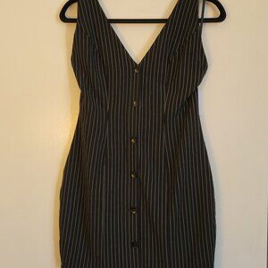 By The Way Revolve Marian Cut Out Striped Black Halter Mini Dress Size Small